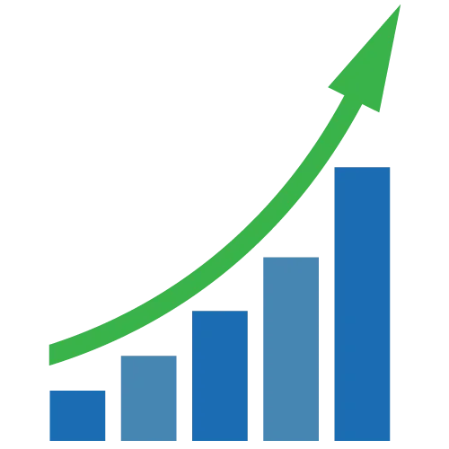 vector image of a graph chart trending upwards